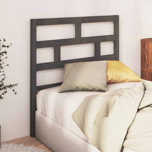 814176 vidaXL Bed Headboard Grey 96x4x100 cm Solid Wood Pine