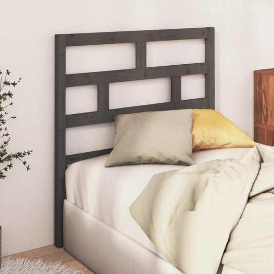 814181 vidaXL Bed Headboard Grey 106x4x100 cm Solid Wood Pine