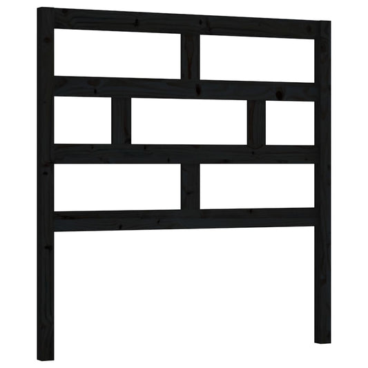 814183 vidaXL Bed Headboard Black 106x4x100 cm Solid Wood Pine