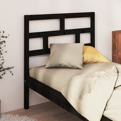 vidaXL Bed Headboard Black 106x4x100 cm Solid Wood Pine