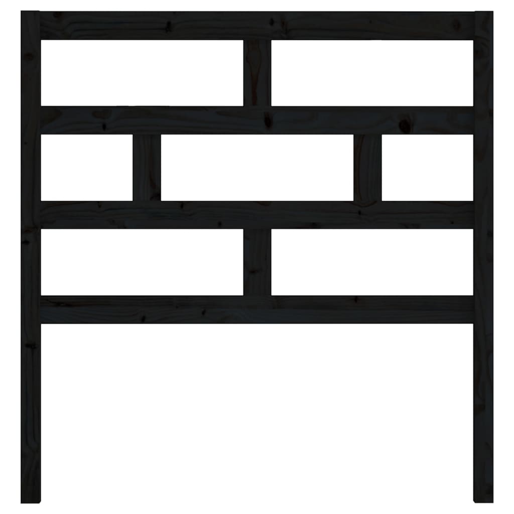 vidaXL Bed Headboard Black 106x4x100 cm Solid Wood Pine