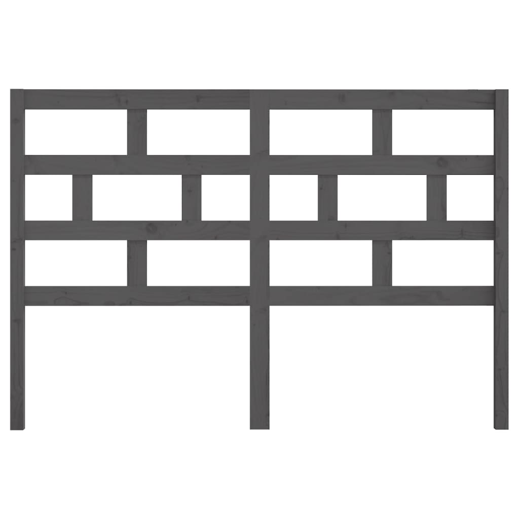 vidaXL Bed Headboard Grey 126x4x100 cm Solid Wood Pine