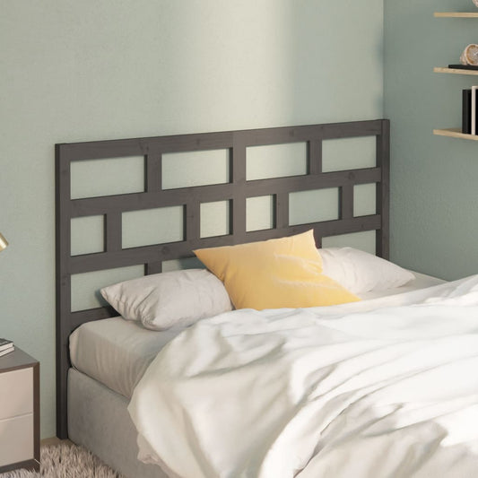 814186 vidaXL Bed Headboard Grey 126x4x100 cm Solid Wood Pine