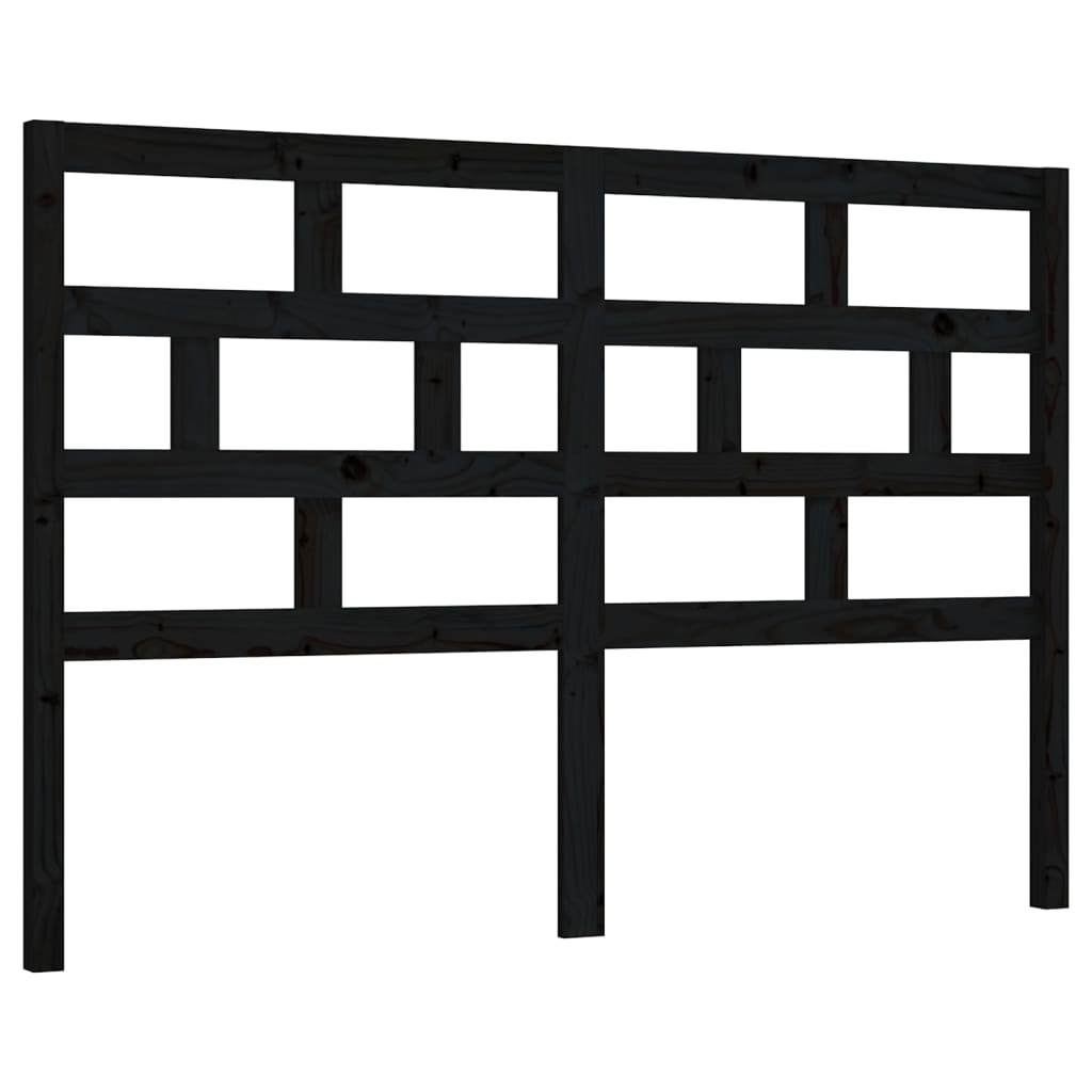 vidaXL Bed Headboard Black 126x4x100 cm Solid Wood Pine