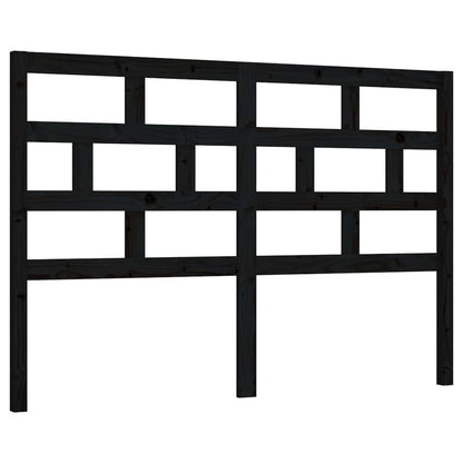 vidaXL Bed Headboard Black 126x4x100 cm Solid Wood Pine