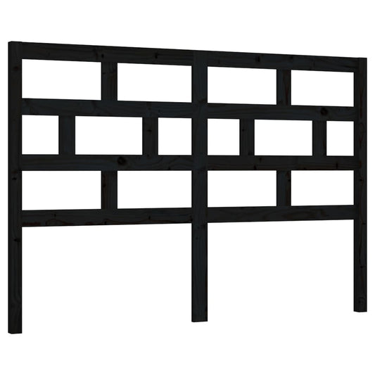 814188 vidaXL Bed Headboard Black 126x4x100 cm Solid Wood Pine