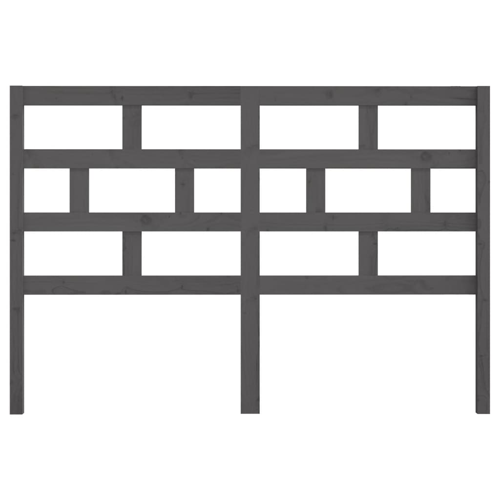vidaXL Bed Headboard Grey 141x4x100 cm Solid Wood Pine