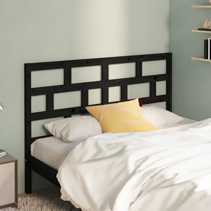 vidaXL Bed Headboard Black 141x4x100 cm Solid Wood Pine