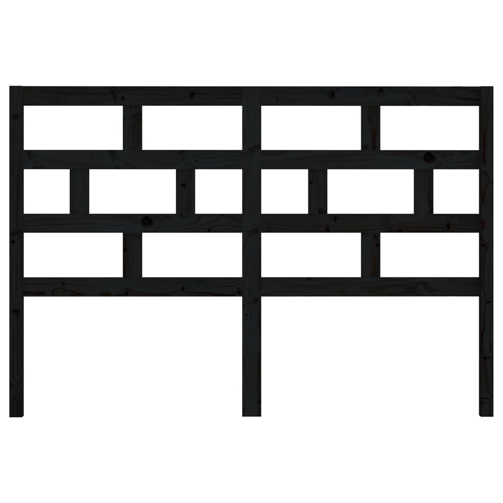 vidaXL Bed Headboard Black 141x4x100 cm Solid Wood Pine