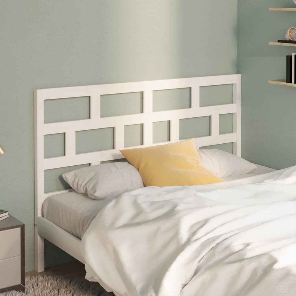vidaXL Bed Headboard White 146x4x100 cm Solid Wood Pine