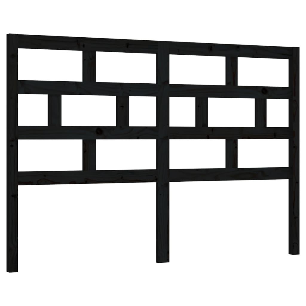 vidaXL Bed Headboard Black 146x4x100 cm Solid Wood Pine