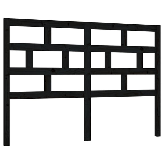 814198 vidaXL Bed Headboard Black 146x4x100 cm Solid Wood Pine