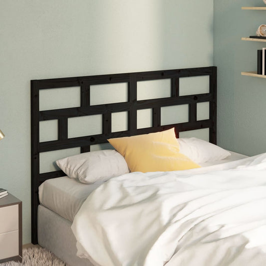 814198 vidaXL Bed Headboard Black 146x4x100 cm Solid Wood Pine