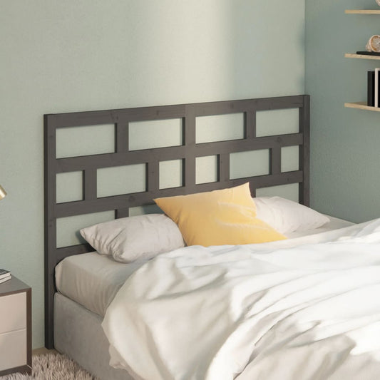 814201 vidaXL Bed Headboard Grey 156x4x100 cm Solid Wood Pine
