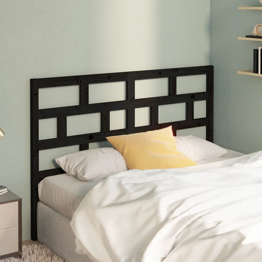 814208 vidaXL Bed Headboard Black 166x4x100 cm Solid Wood Pine