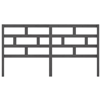 vidaXL Bed Headboard Grey 186x4x100 cm Solid Wood Pine