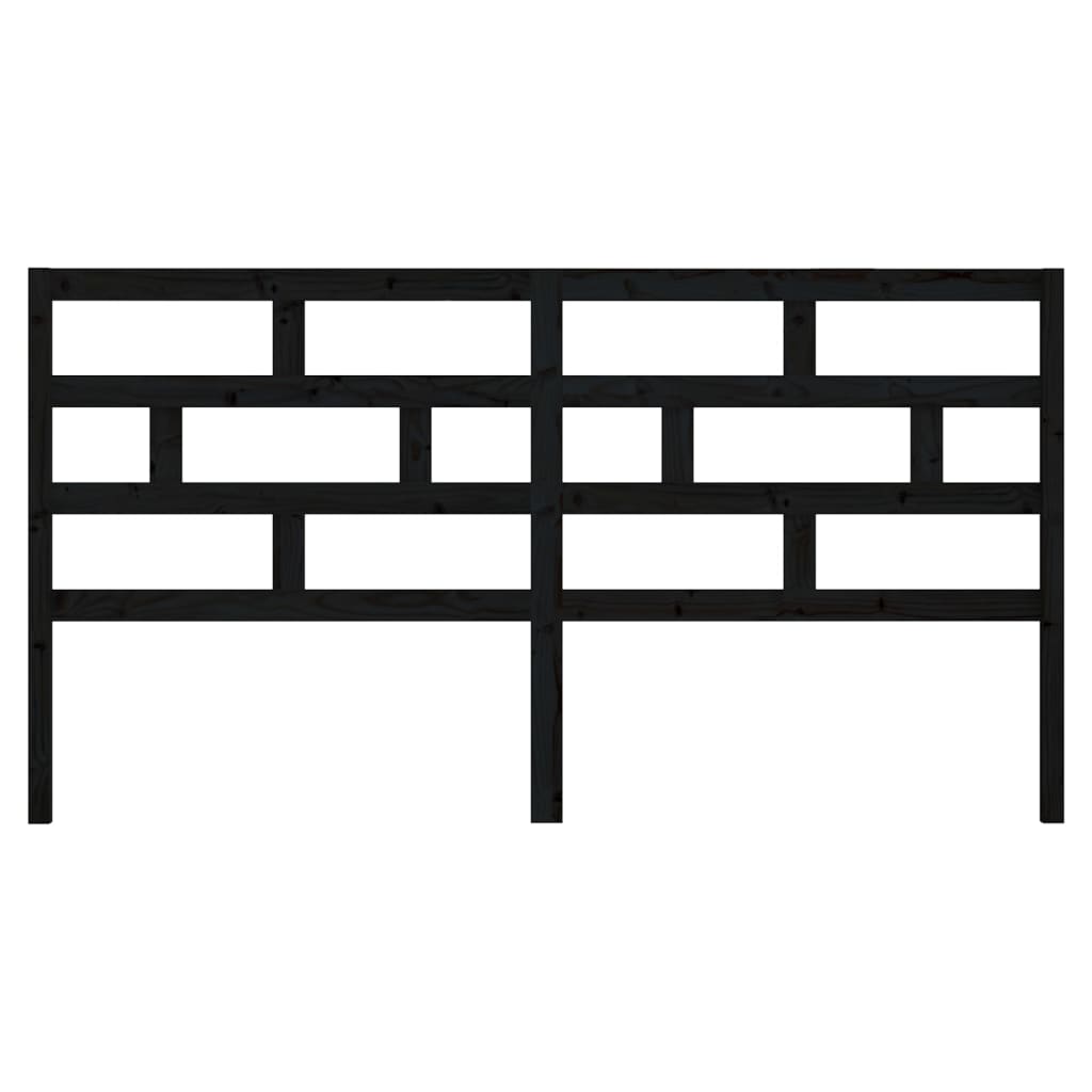 vidaXL Bed Headboard Black 186x4x100 cm Solid Wood Pine