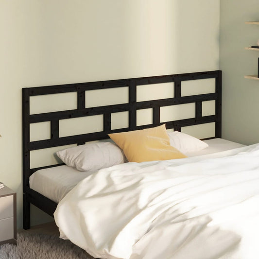 814213 vidaXL Bed Headboard Black 186x4x100 cm Solid Wood Pine