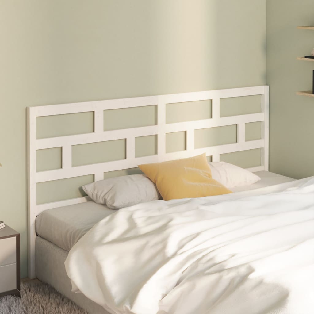 vidaXL Bed Headboard White 206x4x100 cm Solid Wood Pine