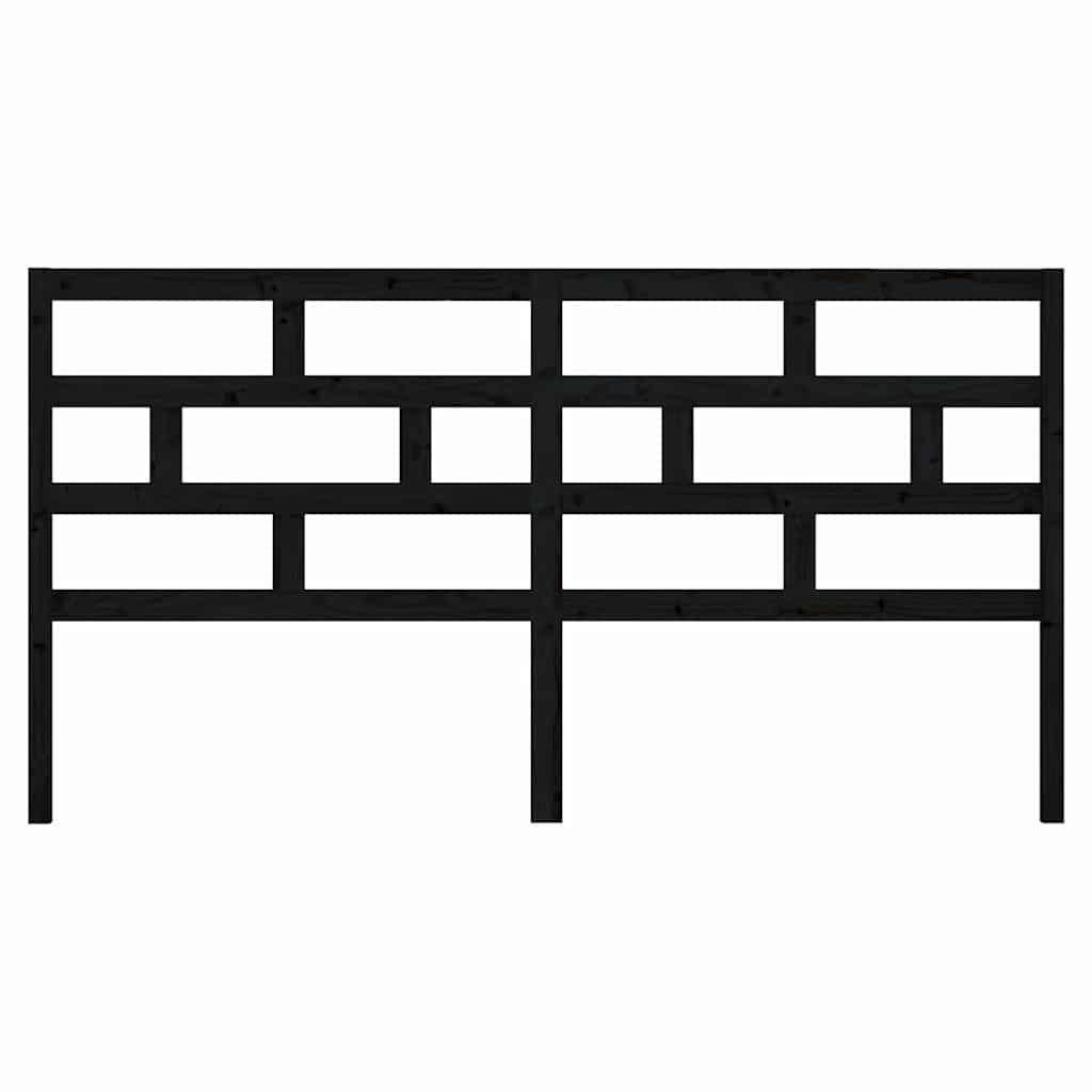 vidaXL Bed Headboard Black 206x4x100 cm Solid Wood Pine