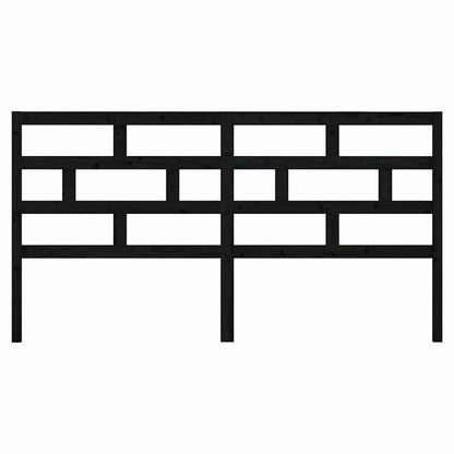 vidaXL Bed Headboard Black 206x4x100 cm Solid Wood Pine