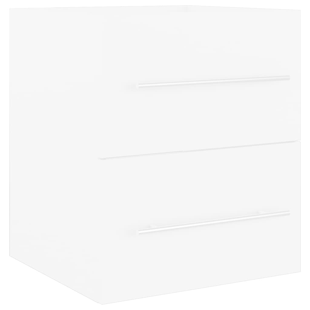 3099032 vidaXL Sink Cabinet with Built-in Basin White Engineered Wood (804683+145060)