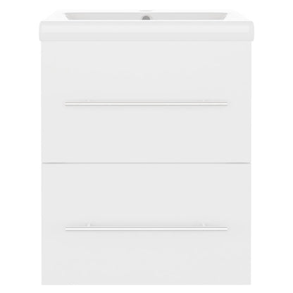 vidaXL Sink Cabinet with Built-in Basin White Engineered Wood