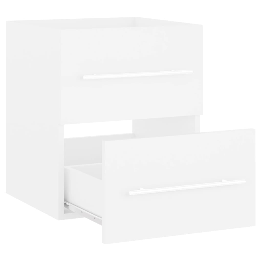 3099032 vidaXL Sink Cabinet with Built-in Basin White Engineered Wood (804683+145060)