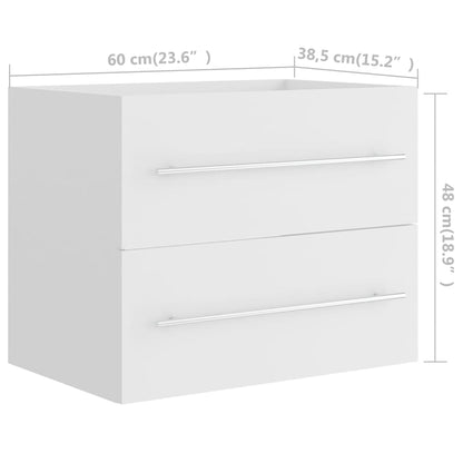 vidaXL Sink Cabinet with Built-in Basin White Engineered Wood