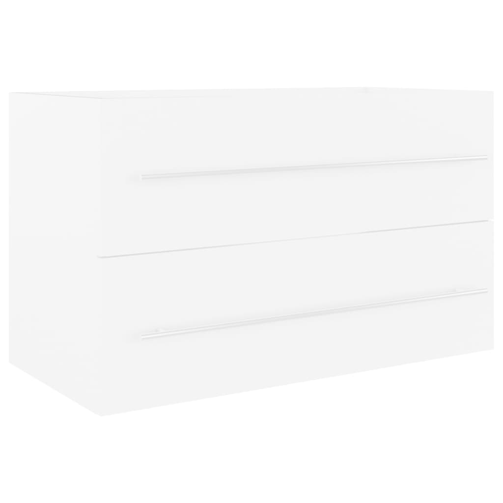 vidaXL Sink Cabinet with Built-in Basin White Engineered Wood