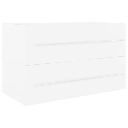 vidaXL Sink Cabinet with Built-in Basin White Engineered Wood
