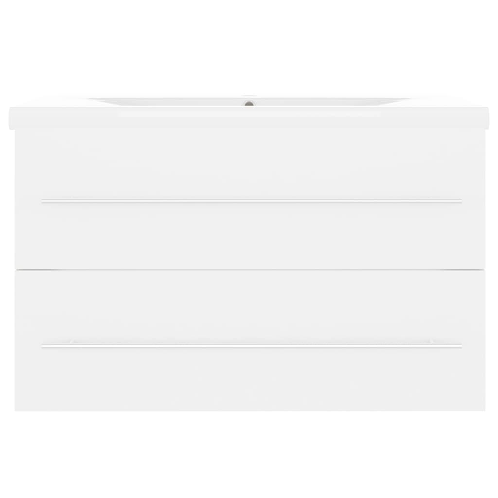 vidaXL Sink Cabinet with Built-in Basin White Engineered Wood