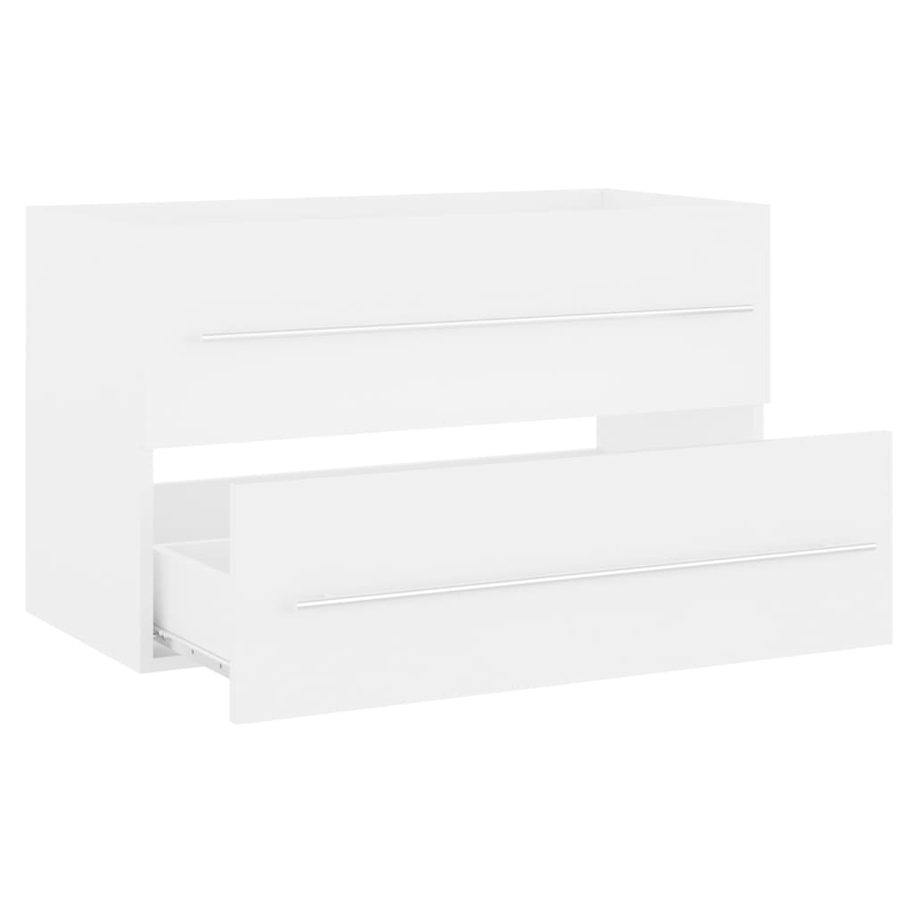 vidaXL Sink Cabinet with Built-in Basin White Engineered Wood