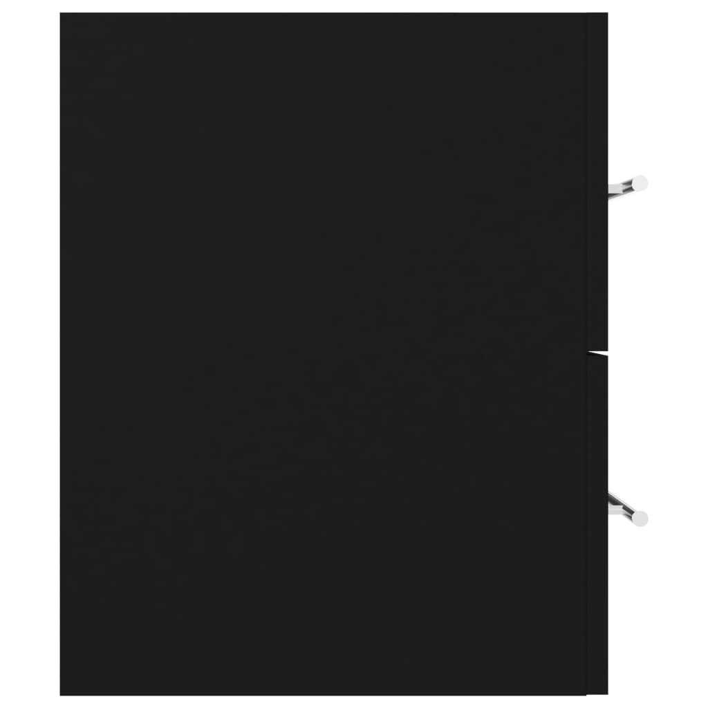 vidaXL Sink Cabinet with Built-in Basin Black Engineered Wood