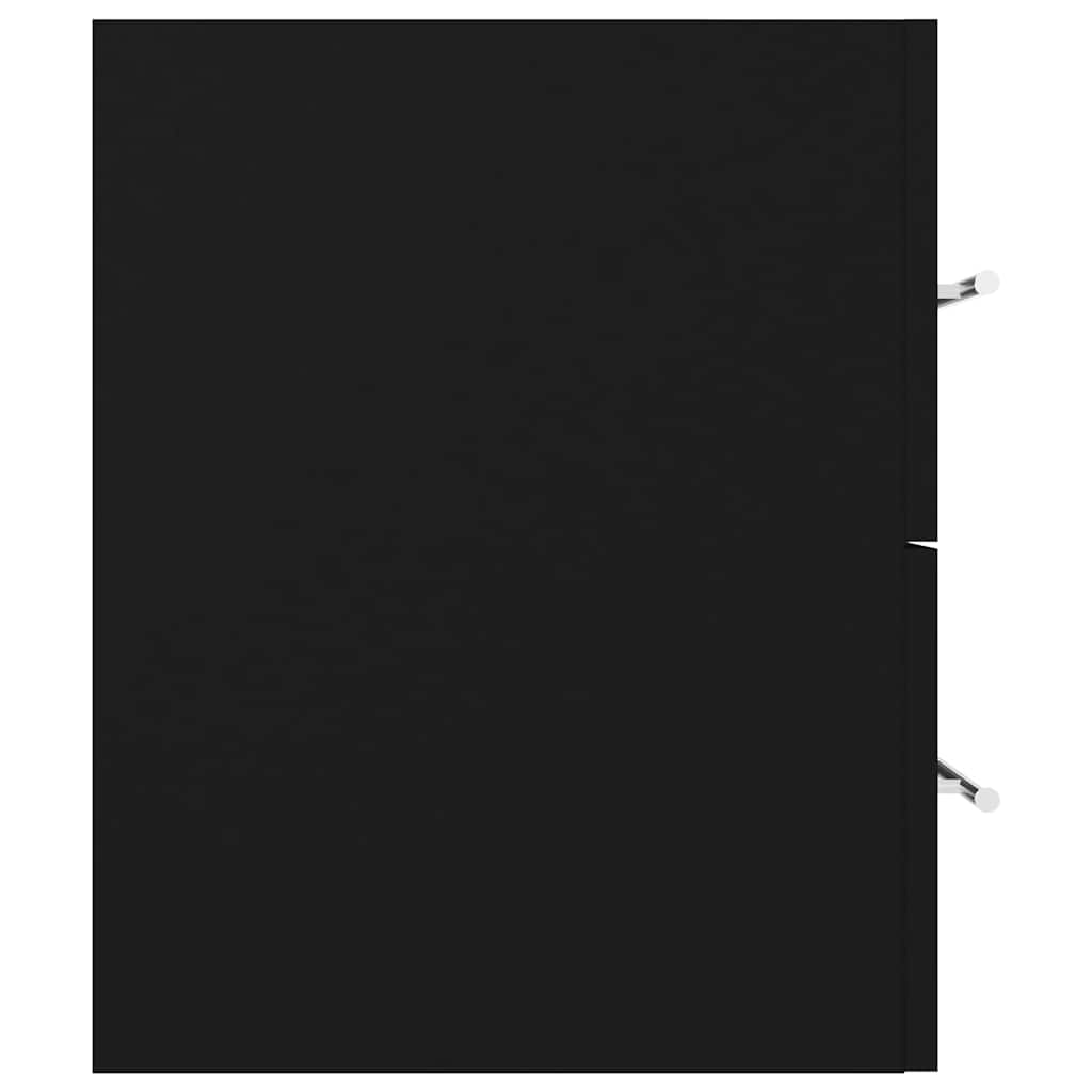 vidaXL Sink Cabinet with Built-in Basin Black Engineered Wood