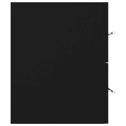 vidaXL Sink Cabinet with Built-in Basin Black Engineered Wood