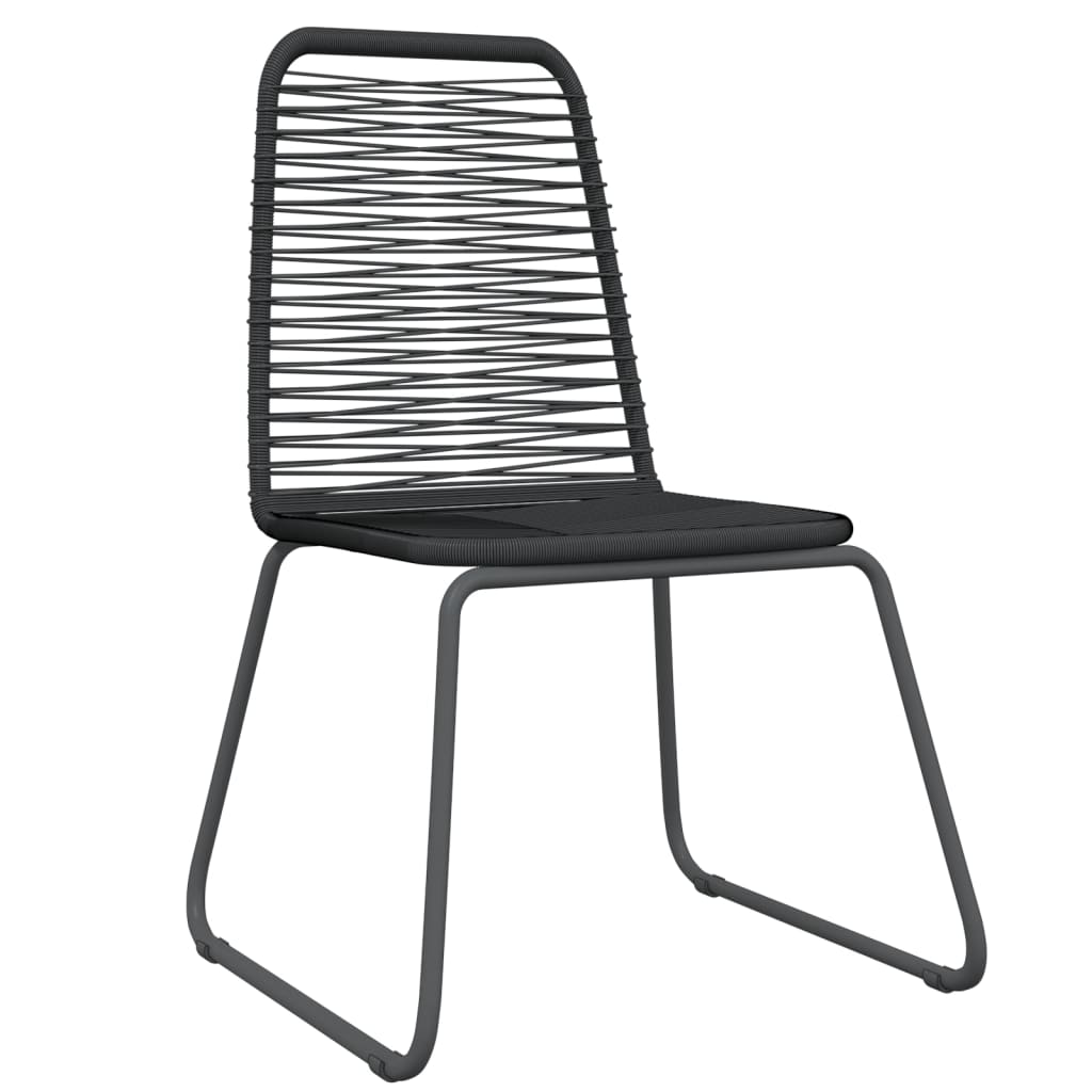 vidaXL Garden Dining Set | Black | Powder-coated steel, glass, PE rattan | Large