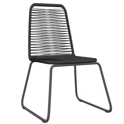 vidaXL Garden Dining Set | Black | Powder-coated steel, glass, PE rattan | Large