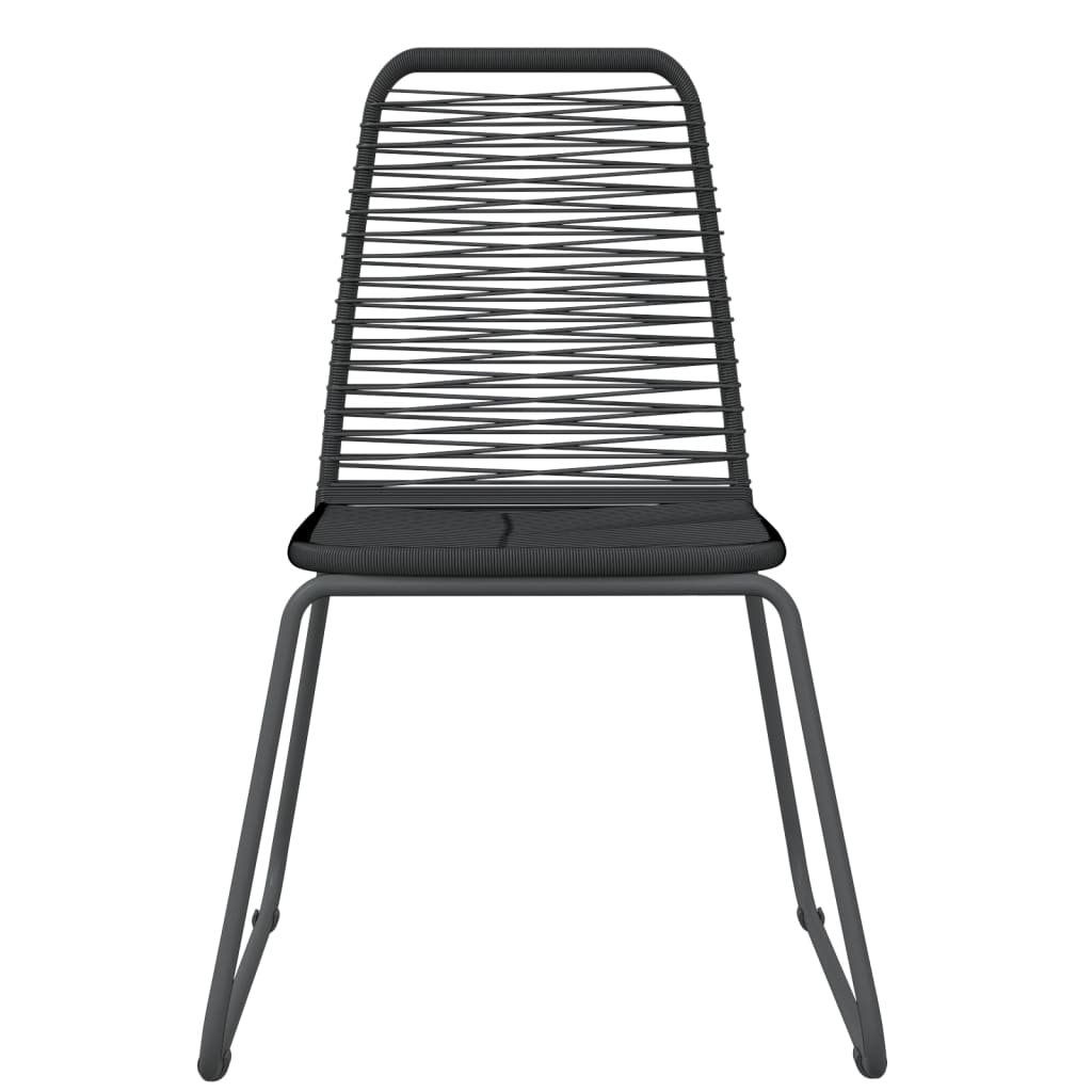 vidaXL Garden Dining Set | Black | Powder-coated steel, glass, PE rattan | Large