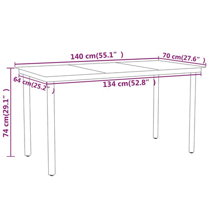 vidaXL Garden Dining Set | Black | Powder-coated steel, glass, PE rattan | Large