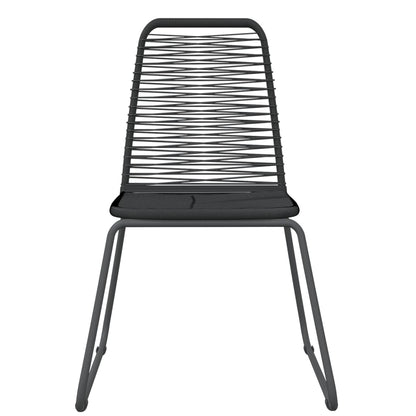 vidaXL Garden Dining Set | Black | Powder-coated steel, glass, PE rattan