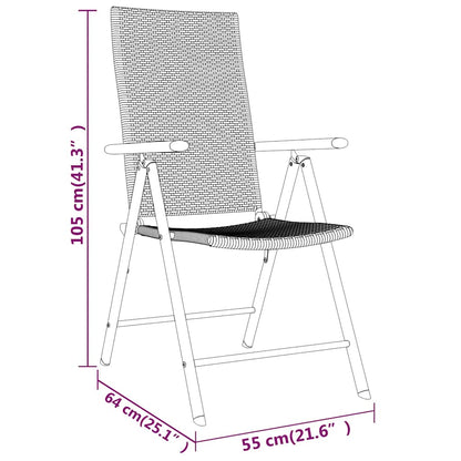 vidaXL 3 Piece Garden Dining Set Black