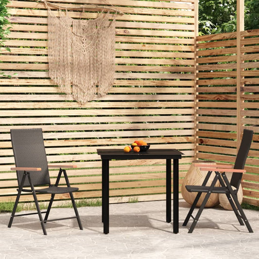 vidaXL Garden Dining Set | Black