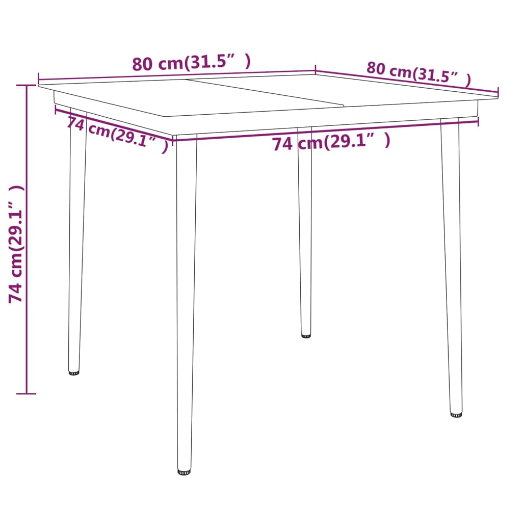 vidaXL Garden Dining Set | Black