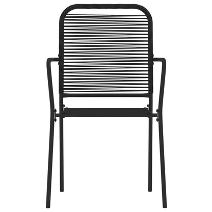 vidaXL Dining Set | Black | Powder-coated steel, glass, cotton rope | Durable