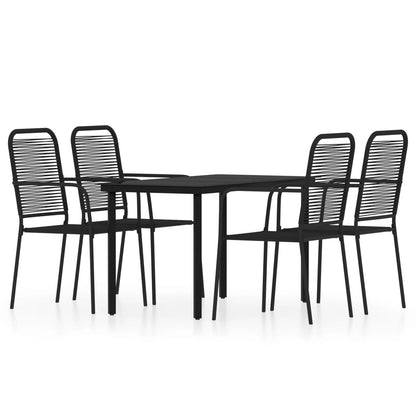 vidaXL Dining Set | Black | Powder-Coated Steel | Medium |  Durable