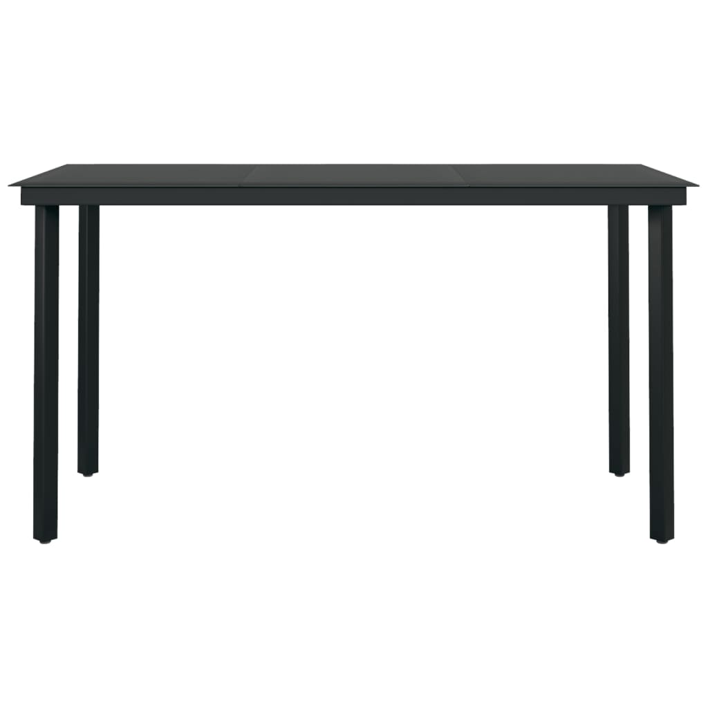 vidaXL Dining Set | Black | Powder-Coated Steel | Medium |  Durable