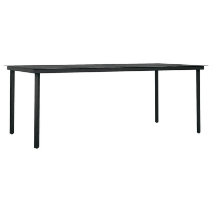 vidaXL Dining Set | Black | Powder-coated steel, tempered glass, cotton rope