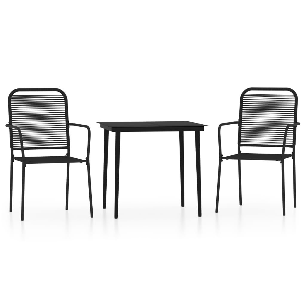 vidaXL Dining Set | Black | Steel | Medium | Durable | Garden Dining Set