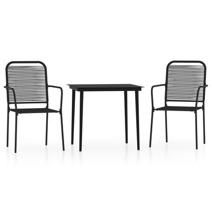 vidaXL Dining Set | Black | Steel | Medium | Durable | Garden Dining Set